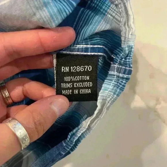 Cowboy Hardware Royal Classic Blue Plaid Long Sleeve Western Shirt Mens XXL Snap - Picture 5 of 6